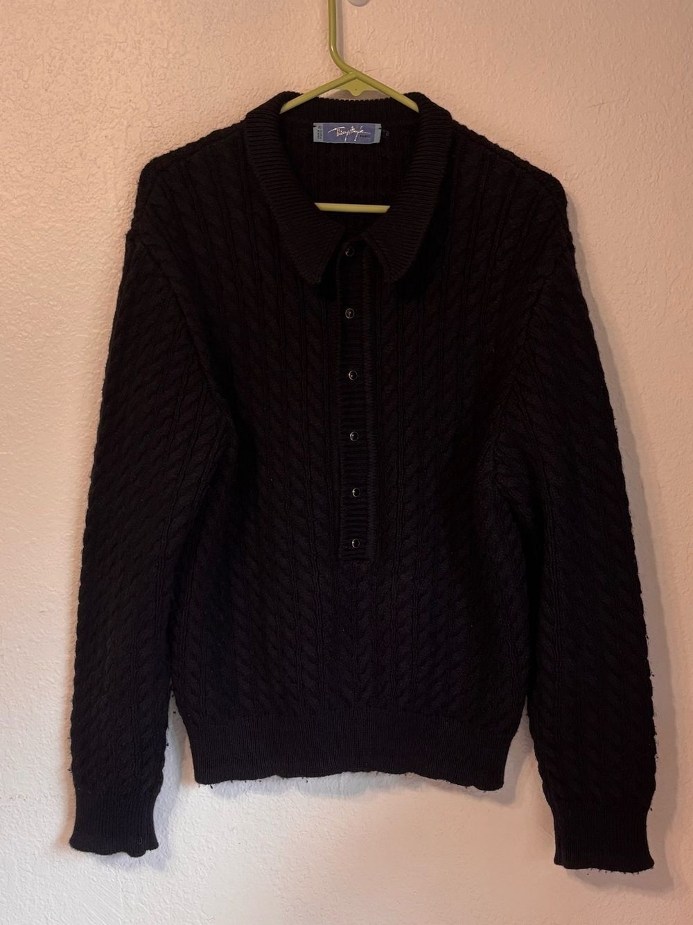 Vintage Thierry Mugler Men's 1/2 Snap Collared Sweater Size 50 (Large)